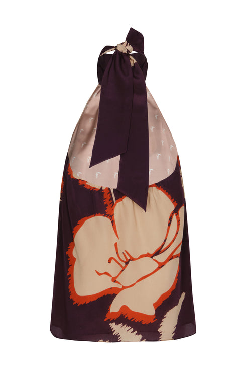 Magdalena Crepe Chine Blouse / Purple Gladiolos